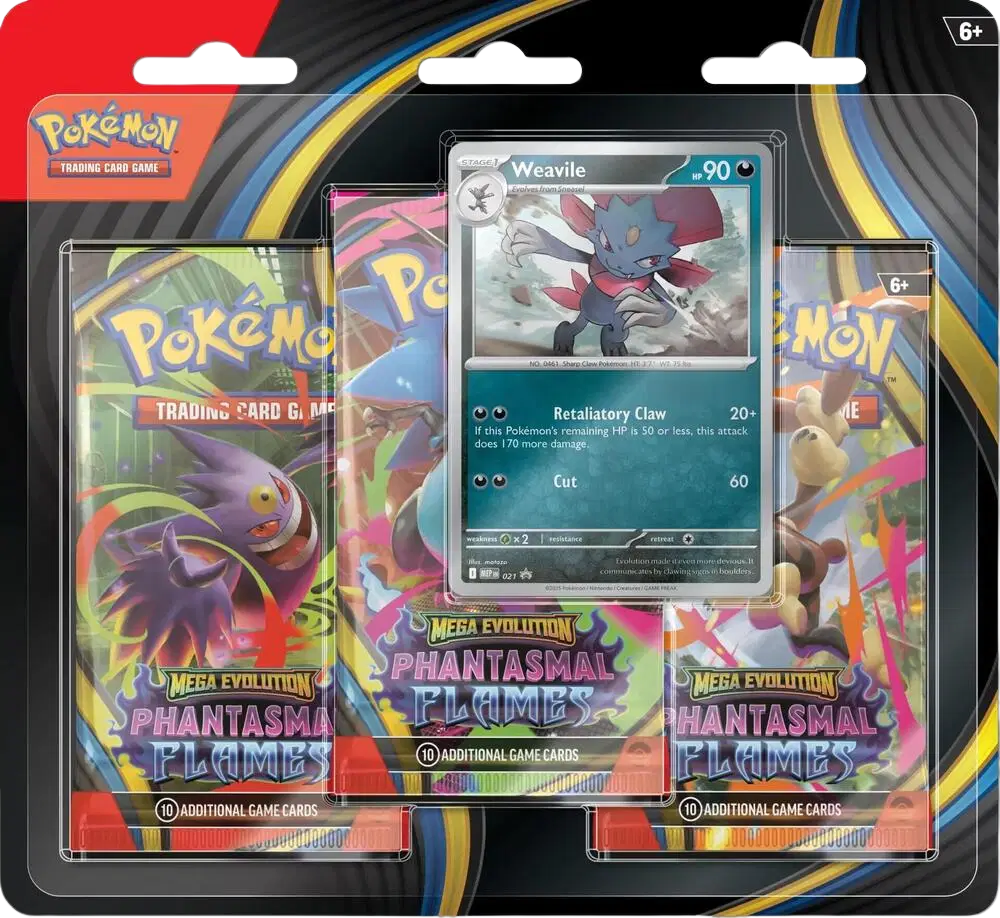 Phantasmal Flames Weavile 3 Pack blister